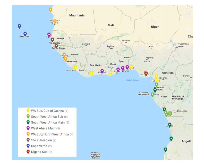 Xeneta West Africa map