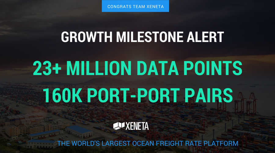Xeneta Data Increases to 23+MN Ocean Freight Rates