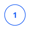 number 1 icon blue