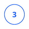 number 3 icon blue