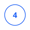 number 4 icon blue